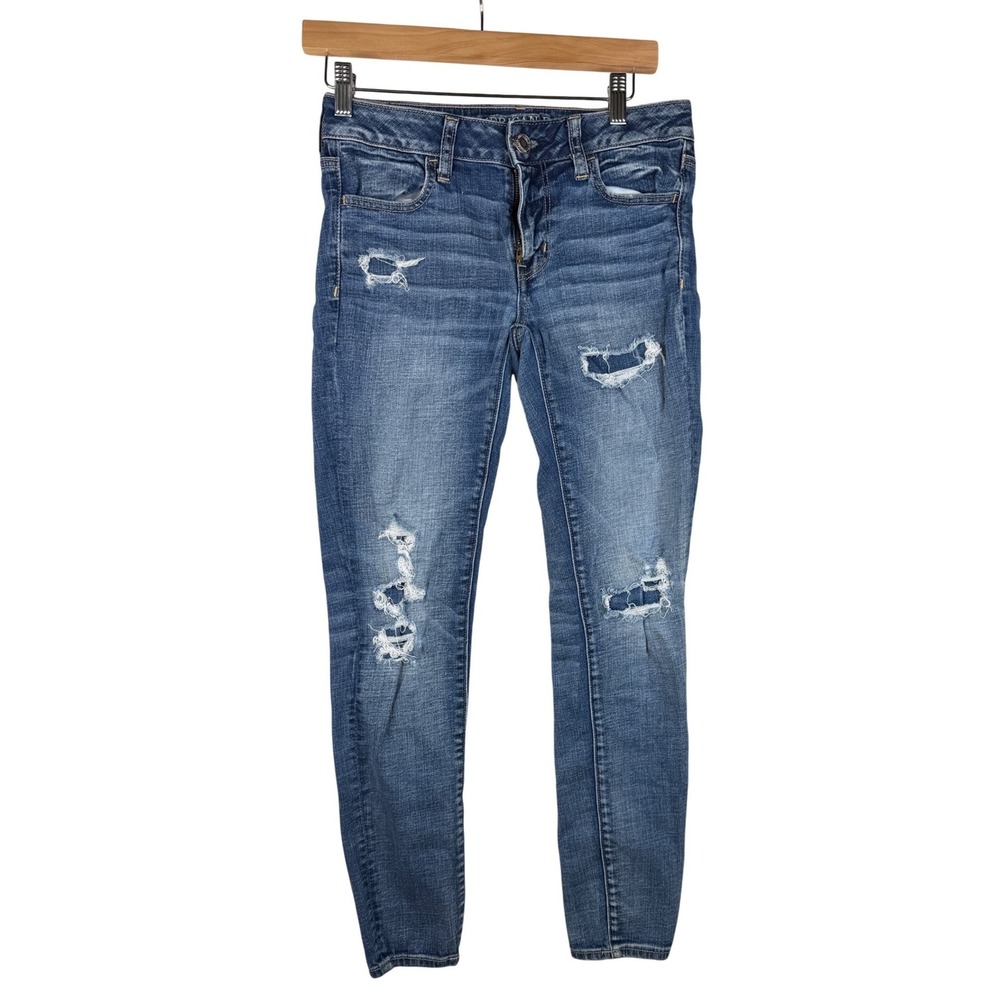 American Eagle‎ Distressed Jeggings size 28 Dark Wash